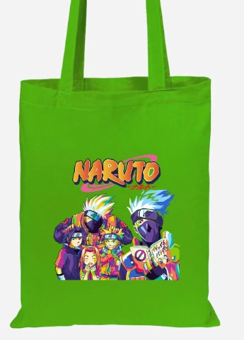 Еко-сумка шоппер Наруто (Naruto) (92102-3336-LM) салатова MobiPrint Lite (256922538)