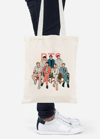 Еко-сумка шоппер БТС (BTS) (92102-3264-BG) бежева MobiPrint Lite (256923003)