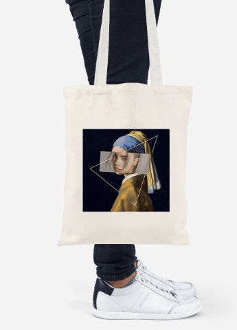 Еко-сумка шоппер Біллі Айліш Ренесанс (Billie Eilish Renaissance) (92102-1206-BG) бежева MobiPrint Lite (256924221)