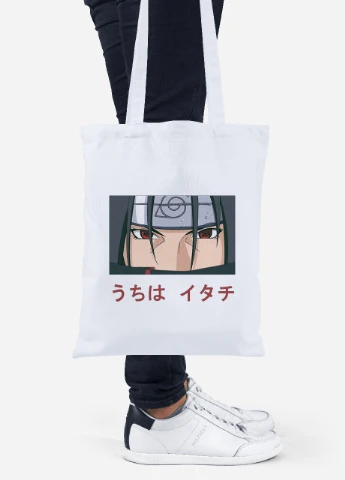 Еко-сумка шоппер Ітачі Учіха (Itachi Uchiha) (92102-3046) біла MobiPrint Lite (256922494)