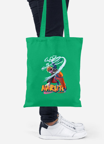 Еко-сумка шоппер Наруто Узумакі (Naruto Uzumaki) (92102-2814-KG) зелена MobiPrint lite (256922330)