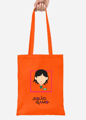 Еко-сумка шоппер Чонхойон-Кан Сає-беок Гра в кальмара (Squid Game) (92102-3355-OG) помаранчева MobiPrint lite (256920706)