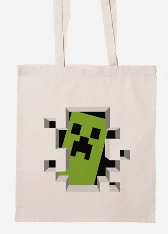 Эко сумка шопер Minecraft (92102-1709-BG) бежевая MobiPrint Lite (256923008)