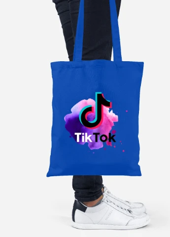 Эко сумка шопер Tik Tok (92102-1940-SK) голубая MobiPrint Lite (256923662)
