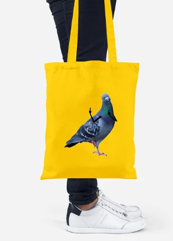 Еко-сумка шоппер Птахи SWAG (92102-1536-SY) жовта MobiPrint Lite (256922642)