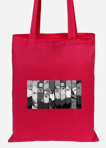 Эко сумка шопер Наруто (Naruto) (92102-3047-RD) красная MobiPrint Lite (256924427)
