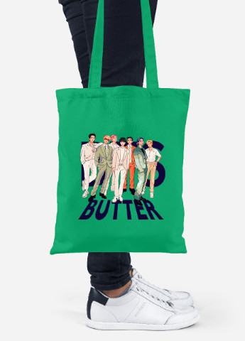 Еко-сумка шоппер БТС (BTS) (92102-3271-KG) зелена MobiPrint Lite (256924433)