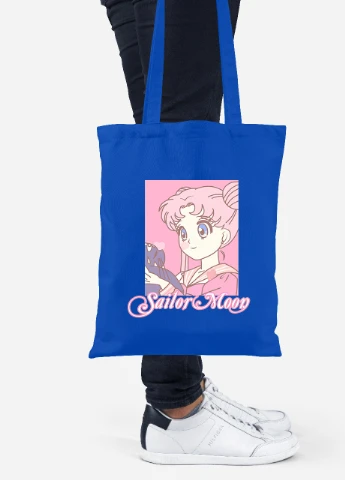 Эко сумка шопер Сейлор Мун (Sailor Moon) (92102-2914-SK) голубая MobiPrint Lite (256921978)