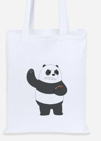 Еко-сумка шоппер Панда (Panda) (92102-1776) біла MobiPrint Lite (256921816)