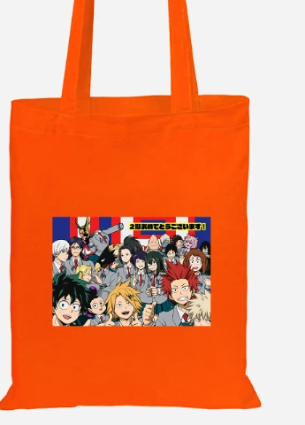 Эко сумка шопер Моя геройская академия (My Hero Academia) (92102-3068-OG) оранжевая MobiPrint Lite (256924067)