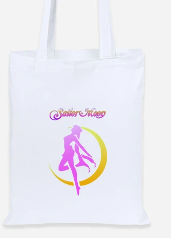 Еко-сумка шоппер Сейлор Мун (Sailor Moon) (92102-2658) біла MobiPrint Lite (256920327)