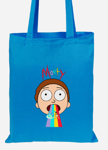 Еко-сумка шоппер Рік Санчез та Морті Сміт Рік та Морті (Rick and Morty) (92102-2946-BL) синя MobiPrint Lite (256924332)