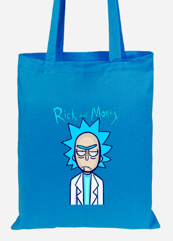 Еко-сумка шоппер Рік Санчез та Морті Сміт Рік та Морті (Rick and Morty) (92102-2938-BL) синя MobiPrint Lite (256920976)