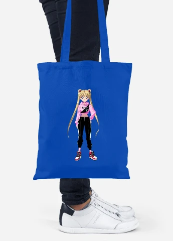 Эко сумка шопер Сейлор Мун (Sailor Moon) (92102-2927-SK) голубая MobiPrint Lite (256923248)