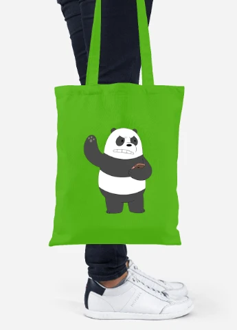 Еко-сумка шоппер Панда (Panda) (92102-1776-LM) салатова MobiPrint Lite (256921177)
