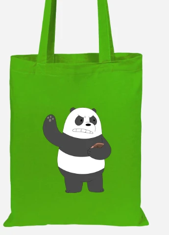 Еко-сумка шоппер Панда (Panda) (92102-1776-LM) салатова MobiPrint Lite (256921177)