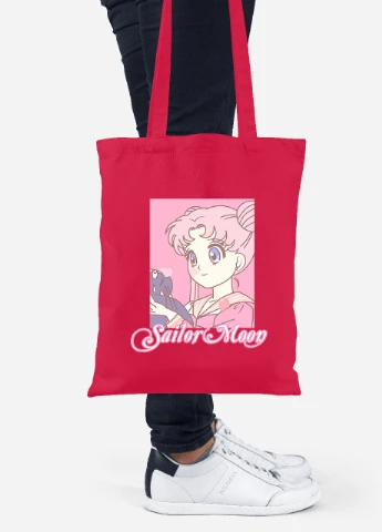 Еко-сумка шоппер Сейлор Мун (Sailor Moon) (92102-2914-RD) червона MobiPrint Lite (256922751)