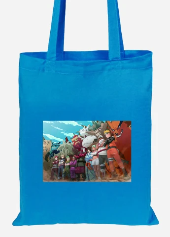 Еко-сумка шоппер Наруто (Naruto) (92102-3104-BL) синя MobiPrint Lite (256921045)