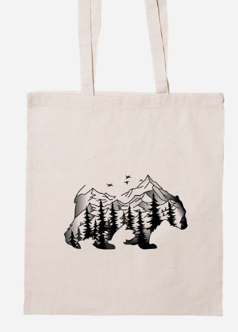 Еко-сумка шоппер Ведмідь (92102-1988-BG) бежева MobiPrint lite (256921018)