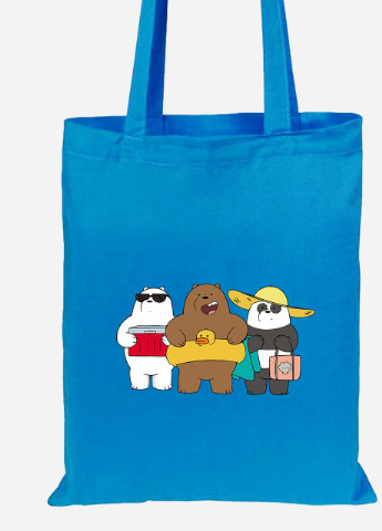 Эко сумка шопер Вся правда о медведях (We Bare Bears) (92102-2893-BL) синяя MobiPrint Lite (256922175)