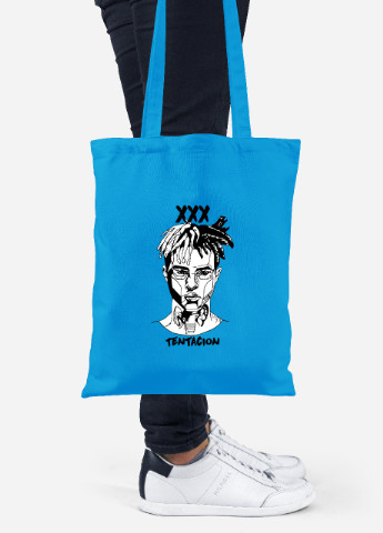Эко сумка шопер Экс-экс-экс Тентасьон (XXXTentacion) (92102-2637-BL) синяя MobiPrint Lite (256920387)