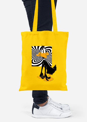 Эко сумка шопер Даффи Дак Луни Тюнз(Daffy Duck Looney Tunes) (92102-2883-SY) желтая MobiPrint Lite (256920992)