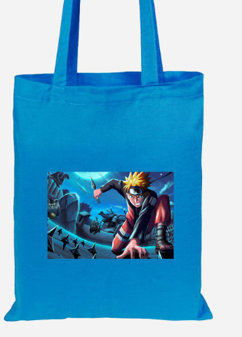 Еко-сумка шоппер Наруто Узумакі (Naruto Uzumaki) (92102-3113-BL) синя MobiPrint Lite (256920820)