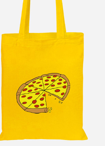 Еко-сумка шоппер Піца (92102-2078-SY) жовта MobiPrint Lite (256923947)