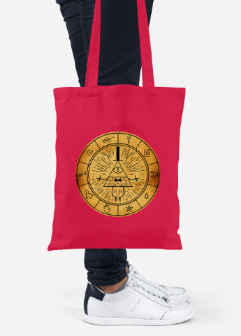Еко-сумка шоппер Білл Шифр Гравіті Фолз (Bill Cipher Gravity Falls) (92102-2627-RD) червона MobiPrint Lite (256921455)