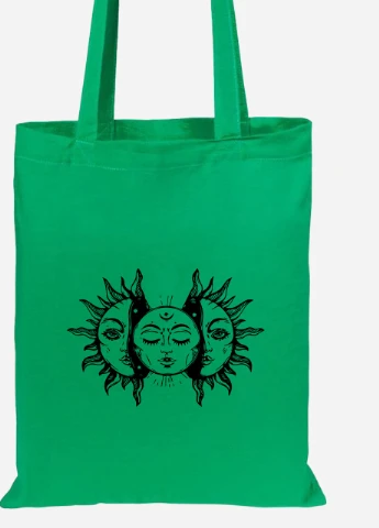 Еко-сумка шоппер Сонце (Sun) (92102-1967-KG) зелена MobiPrint Lite (256924854)