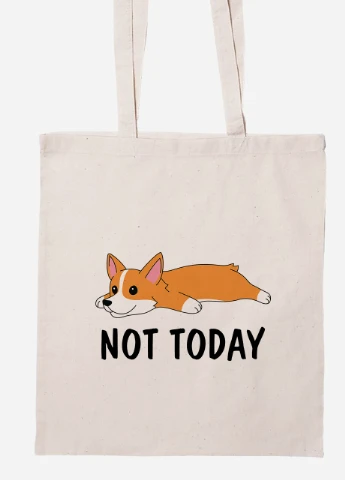 Эко сумка шопер Не сегодня (Not Today) (92102-2019-BG) бежевая MobiPrint Lite (256923606)