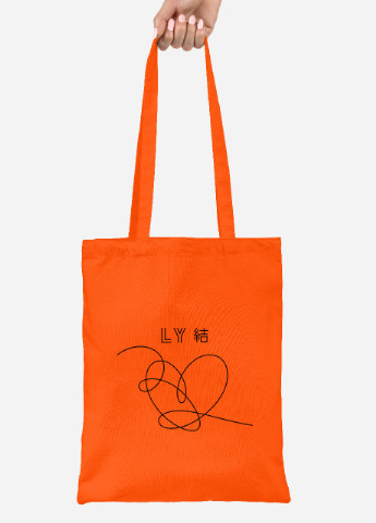 Еко-сумка шоппер БТС (BTS) (92102-1080-OG) помаранчева MobiPrint lite (256920809)
