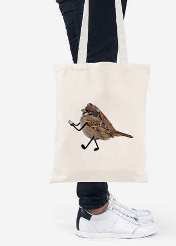 Эко сумка шопер Птицы SWAG (92102-1539-BG) бежевая MobiPrint lite (256923465)