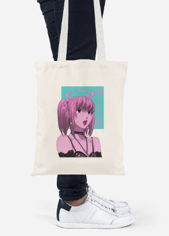 Еко-сумка шоппер Міса Амане Зошит смерті (Misa Amane Death Note) (92102-2827-BG) бежева MobiPrint Lite (256922610)