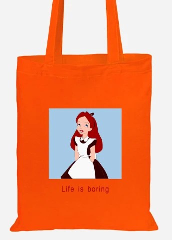 Эко сумка шопер Алиса скукота (92102-1435-OG) оранжевая MobiPrint Lite (256920433)