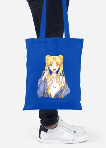 Еко-сумка шоппер Сейлор Мун (Sailor Moon) (92102-2925-SK) голуба MobiPrint Lite (256921460)