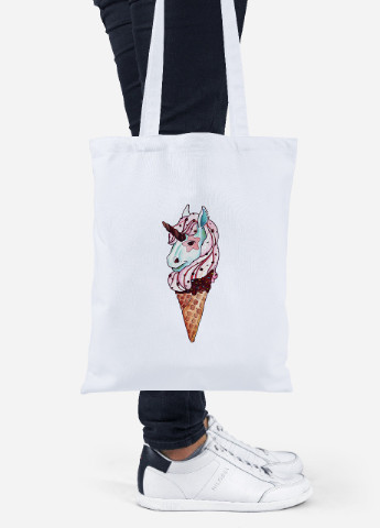 Эко сумка шопер морожко единорог (92102-1492) белая MobiPrint Lite (256924267)