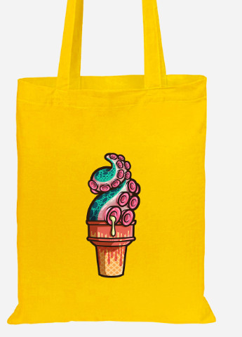 Еко-сумка шоппер морожко восьминіг (92102-1491-SY) жовта MobiPrint Lite (256923423)