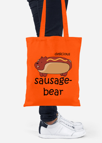 Эко сумка шопер Вся правда о медведях (We Bare Bears) (92102-2906-OG) оранжевая MobiPrint Lite (256924112)