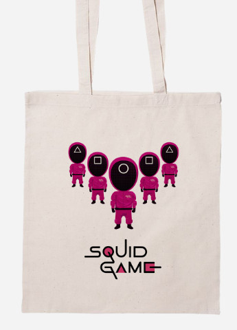Эко сумка шопер Солдаты Игра в кальмара (Squid Game) (92102-3357-BG) бежевая MobiPrint Lite (256921895)