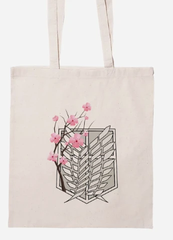 Еко-сумка шоппер Атака на титанів (Attack on Titan) (92102-3042-BG) бежева MobiPrint Lite (256921458)