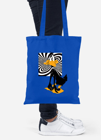 Эко сумка шопер Даффи Дак Луни Тюнз(Daffy Duck Looney Tunes) (92102-2883-SK) голубая MobiPrint lite (256920314)