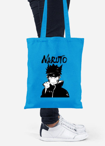 Еко-сумка шоппер Наруто (Naruto) (92102-3338-BL) синя MobiPrint Lite (256924777)