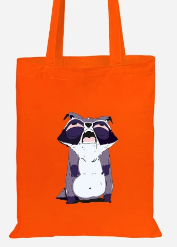 Еко-сумка шоппер Mood: Єнот (92102-2053-OG) помаранчева MobiPrint Lite (256922337)