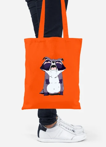 Еко-сумка шоппер Mood: Єнот (92102-2053-OG) помаранчева MobiPrint Lite (256922337)