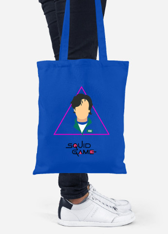 Еко-сумка шоппер Лі Чжунг-Чжає ес Сонг гі-хун Гра в кальмара (Squid Game) (92102-3356-SK) голуба MobiPrint Lite (256922737)