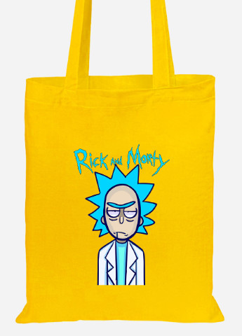 Еко-сумка шоппер Рік Санчез та Морті Сміт Рік та Морті (Rick and Morty) (92102-2938-SY) жовта MobiPrint Lite (256923272)