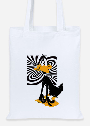 Эко сумка шопер Даффи Дак Луни Тюнз(Daffy Duck Looney Tunes) (92102-2883) белая MobiPrint Lite (256921070)