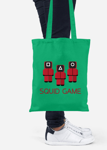 Эко сумка шопер Солдаты Игра в кальмара (Squid Game) (92102-3364-KG) зеленая MobiPrint Lite (256924320)