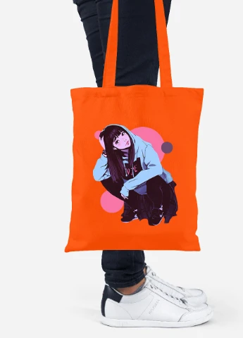 Еко-сумка шоппер Дівчина (Girl) (92102-2836-OG) помаранчева MobiPrint Lite (256921663)
